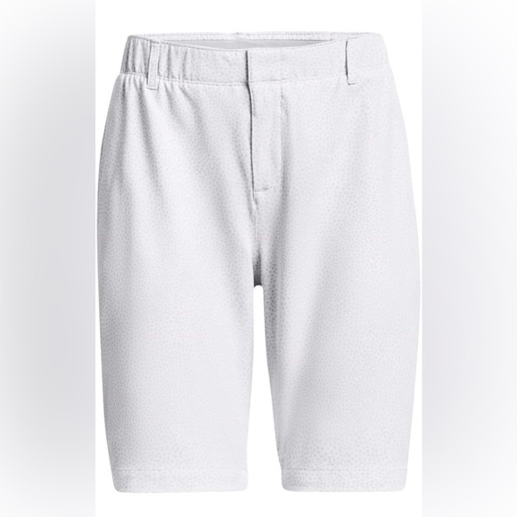 Under‎ Armour~ Women’s UA Links Printed Shorts White/ Gray Size 16 New 9” Inseam - Picture 1 of 12